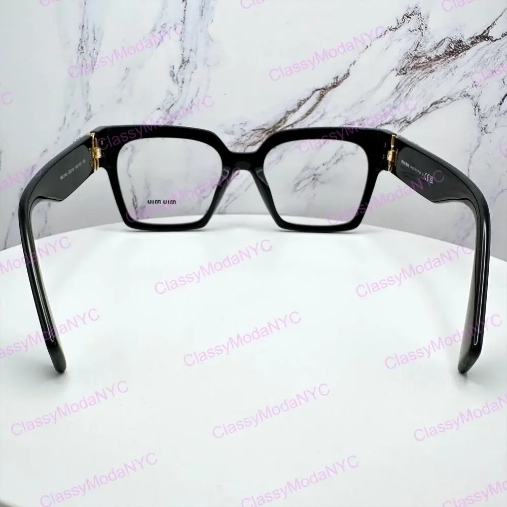 MIU MIU Womens Eyeglasses Black Square Full Rim frames 52-19mm Rx-able Womens